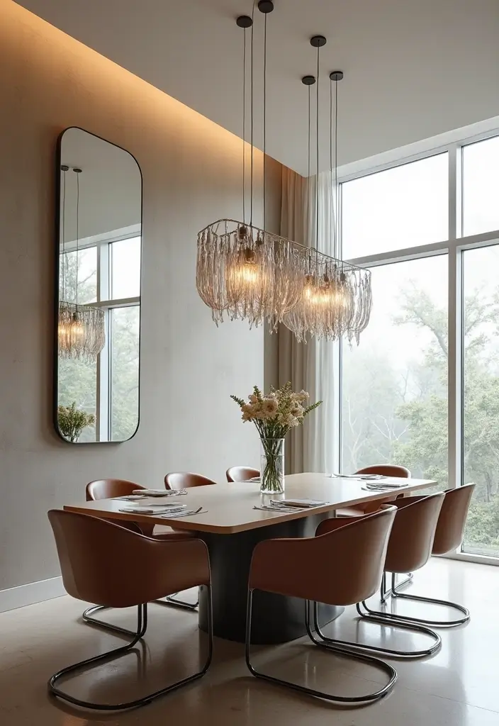 30 Dining Room Mirror Wall Ideas for a Luxe Look - 7. Floating Mirrors for a Modern Twist
