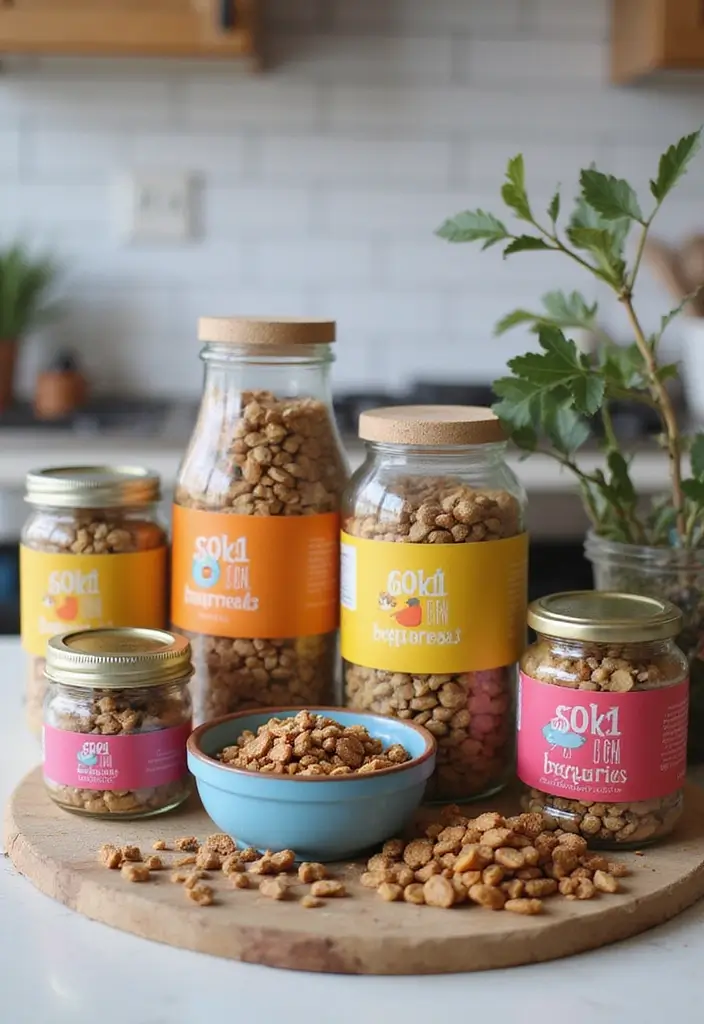 30 Dog Food Storage Ideas That Keep Kibble Fresh and Cute 60 30 Dog Food Storage Ideas That Keep Kibble Fresh and Cute - 10. Colorful Pet Food Labels
