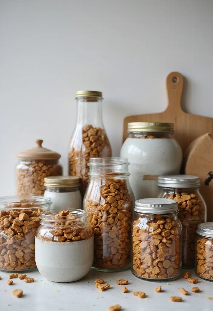 30 Dog Food Storage Ideas That Keep Kibble Fresh and Cute 82 30 Dog Food Storage Ideas That Keep Kibble Fresh and Cute - 14. Decorative Pet Food Jars