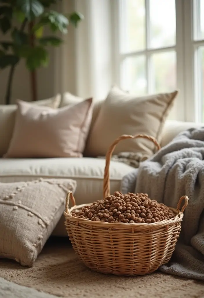 30 Dog Food Storage Ideas That Keep Kibble Fresh and Cute 8 30 Dog Food Storage Ideas That Keep Kibble Fresh and Cute - 2. Decorative Baskets