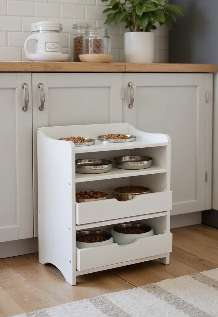 30 Dog Food Storage Ideas That Keep Kibble Fresh and Cute 118 30 Dog Food Storage Ideas That Keep Kibble Fresh and Cute - 20. Stylish Pet Food Racks