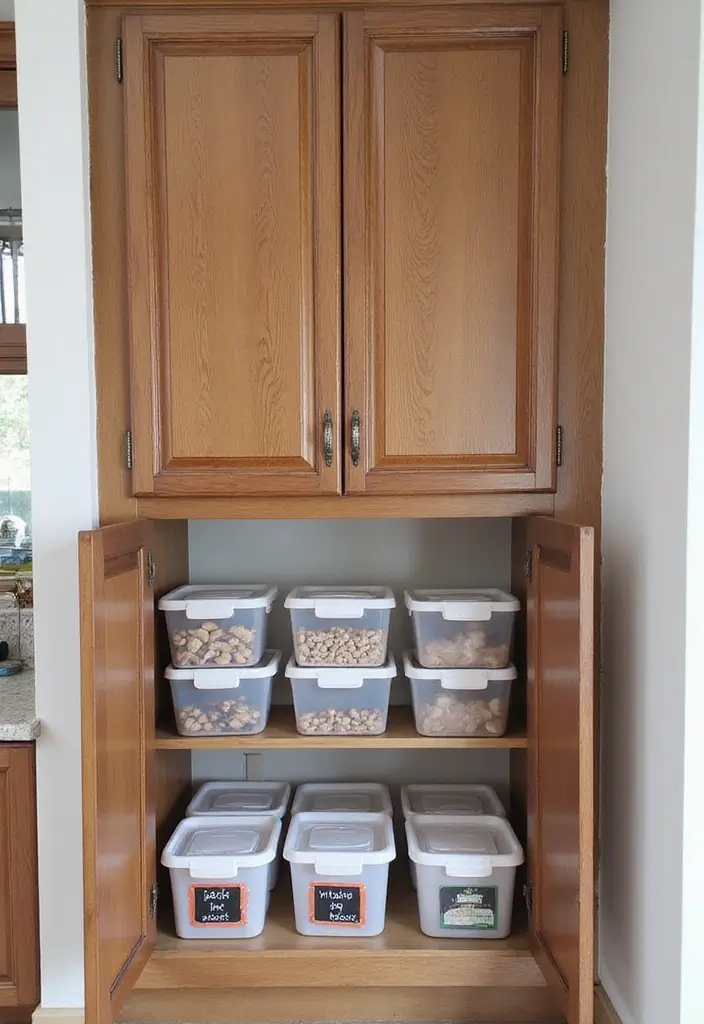 30 Dog Food Storage Ideas That Keep Kibble Fresh and Cute 130 30 Dog Food Storage Ideas That Keep Kibble Fresh and Cute - 22. Pet Food Cabinets