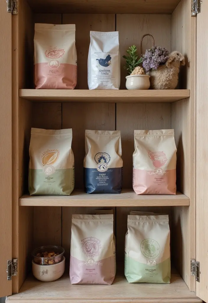 30 Dog Food Storage Ideas That Keep Kibble Fresh and Cute 184 30 Dog Food Storage Ideas That Keep Kibble Fresh and Cute - 30. Elegant Pet Food Bags