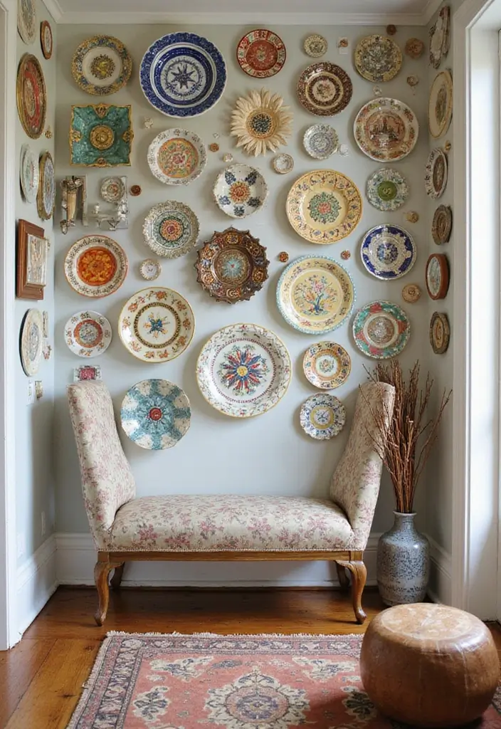 30 Entryway Wall Ideas to Impress Guests from the Start - 28. Decorative Plates