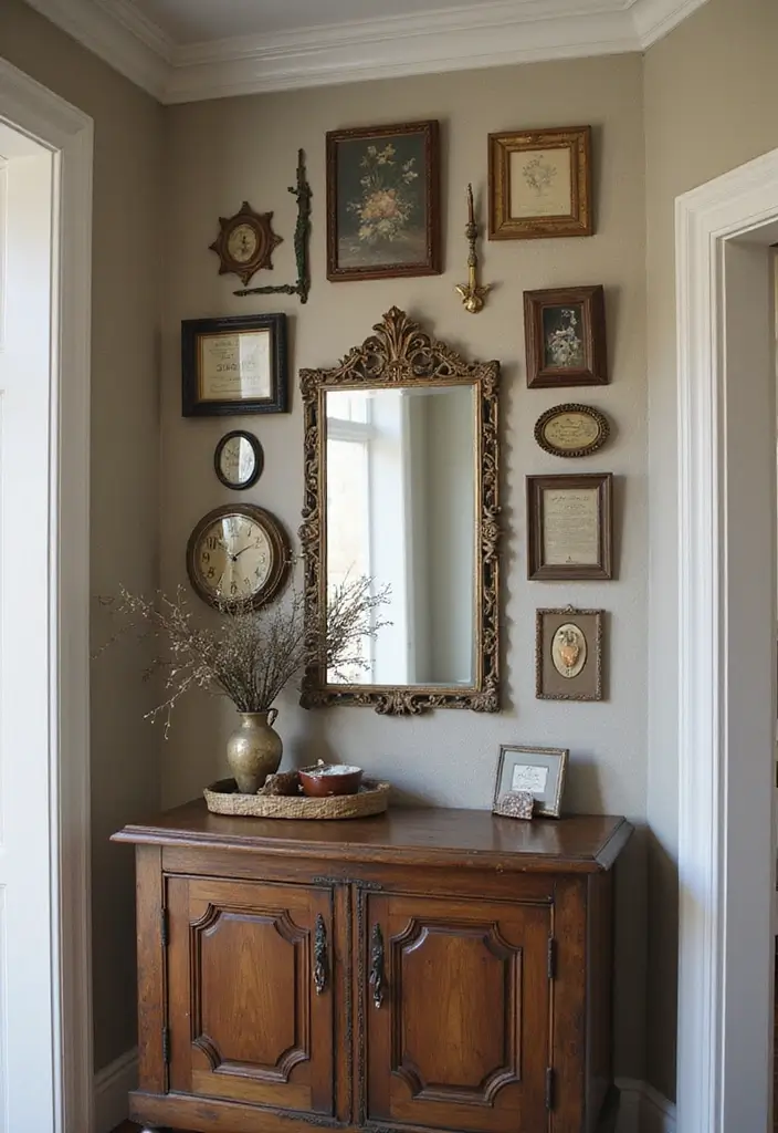 30 Entryway Wall Ideas to Impress Guests from the Start - 8. Vintage Finds