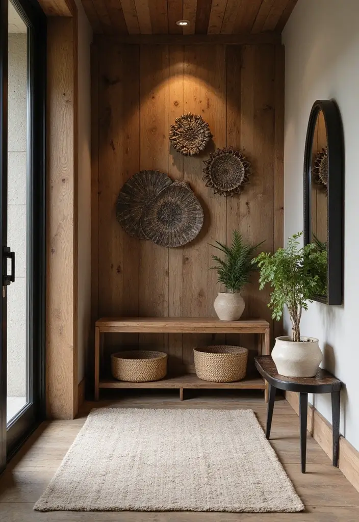 30 Entryway Wall Ideas to Impress Guests from the Start - 9. Layered Textures