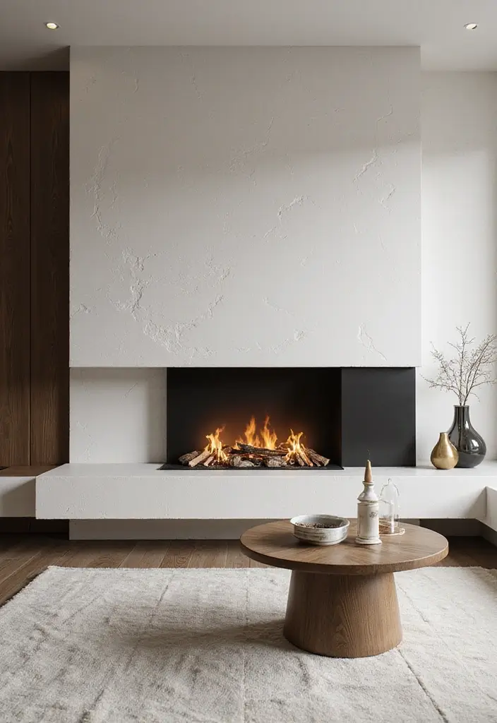 30 Flat Fireplace Wall Ideas for a Sleek Minimalist Look 65 30 Flat Fireplace Wall Ideas for a Sleek Minimalist Look - 11. Artful Fireplaces