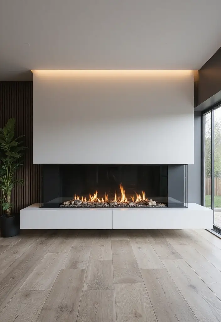 30 Flat Fireplace Wall Ideas for a Sleek Minimalist Look 86 30 Flat Fireplace Wall Ideas for a Sleek Minimalist Look - 14. Glass Enclosures