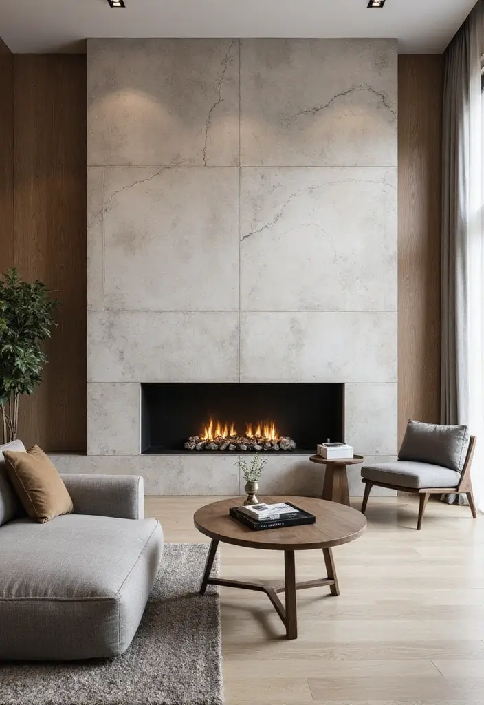 30 Flat Fireplace Wall Ideas for a Sleek Minimalist Look 153 30 Flat Fireplace Wall Ideas for a Sleek Minimalist Look - 25. Layered Textures