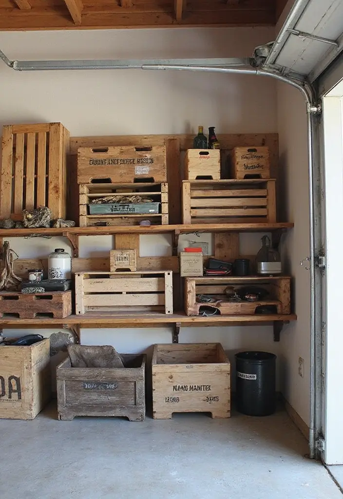 30 Garage Wall Ideas to Organize and Upgrade Your Space - 19. Repurposed Items for Storage