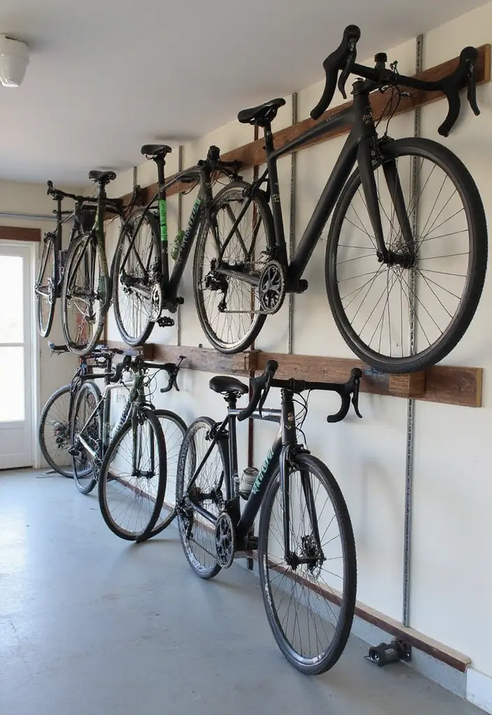 30 Garage Wall Ideas to Organize and Upgrade Your Space - 5. Bike Hooks and Racks