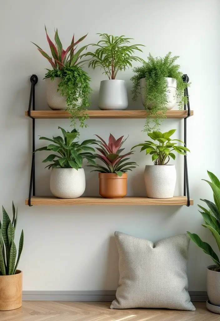 30 Green Wall Ideas for a Fresh and Modern Home - 12. Wall-Mounted Planter Rack