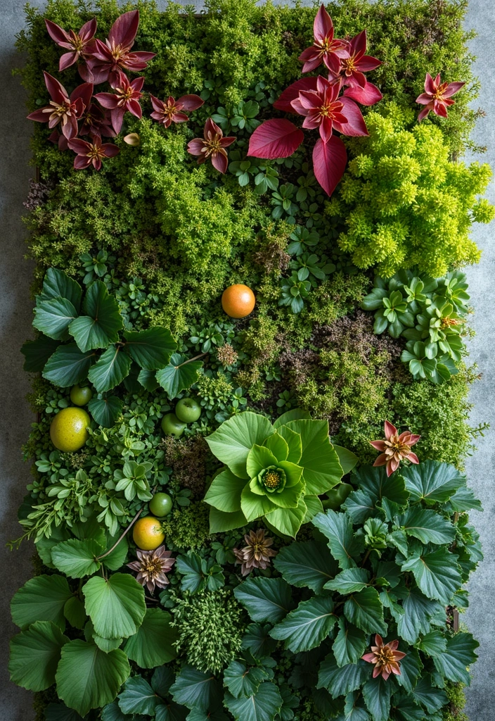 30 Green Wall Ideas for a Fresh and Modern Home - 14. Living Wall with Seasonal Plants