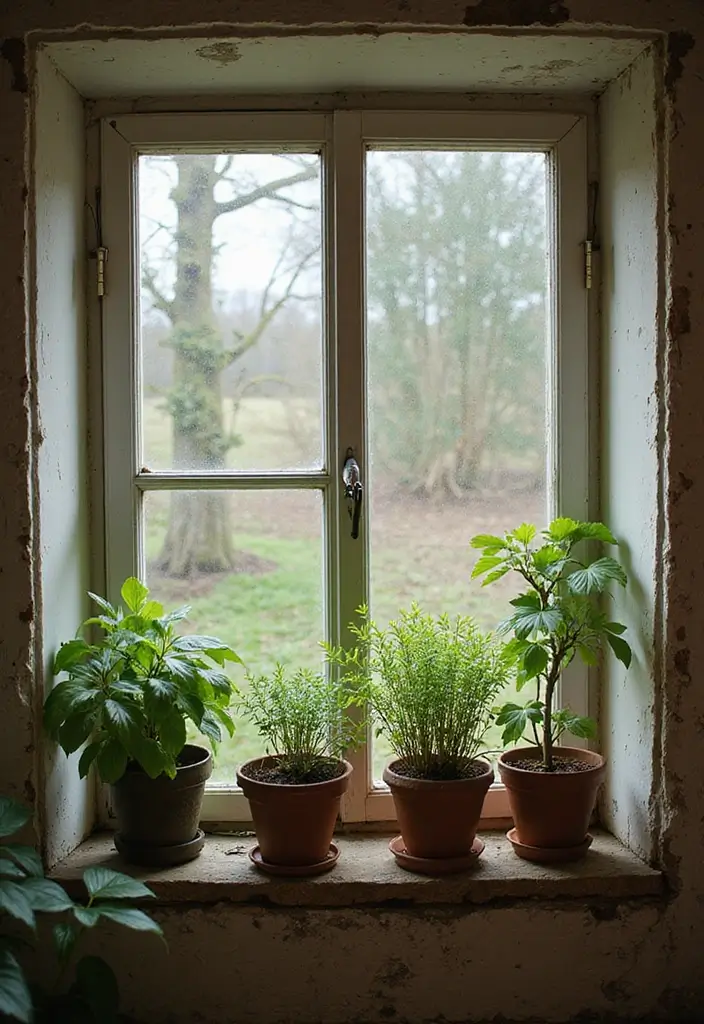 30 Green Wall Ideas for a Fresh and Modern Home - 15. Vintage Window Planters