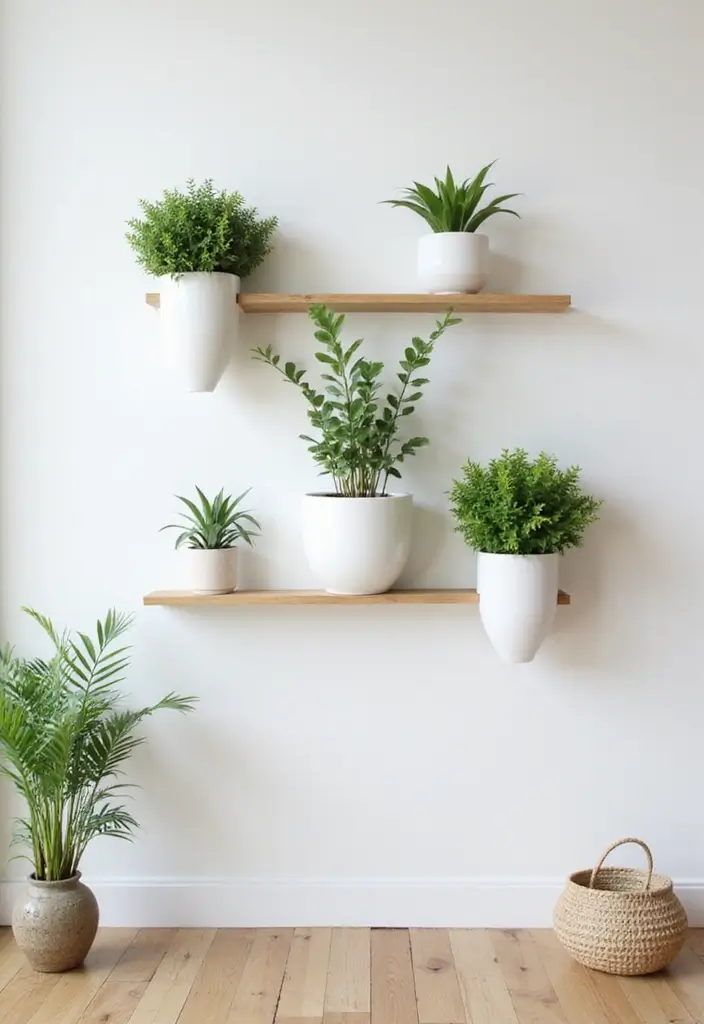 30 Green Wall Ideas for a Fresh and Modern Home - 18. Minimalist Wall Planter Solutions