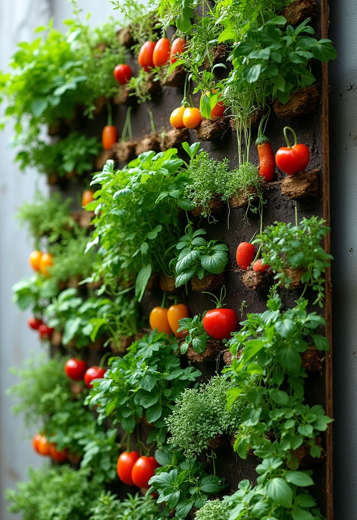 30 Green Wall Ideas for a Fresh and Modern Home - 22. Vertical Garden with Edible Plants