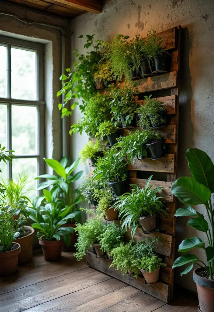 30 Green Wall Ideas for a Fresh and Modern Home - 4. Artistic Vertical Palette Garden