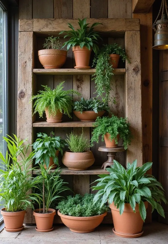 30 Green Wall Ideas for a Fresh and Modern Home - 6. Rustic Wooden Frame Gardens