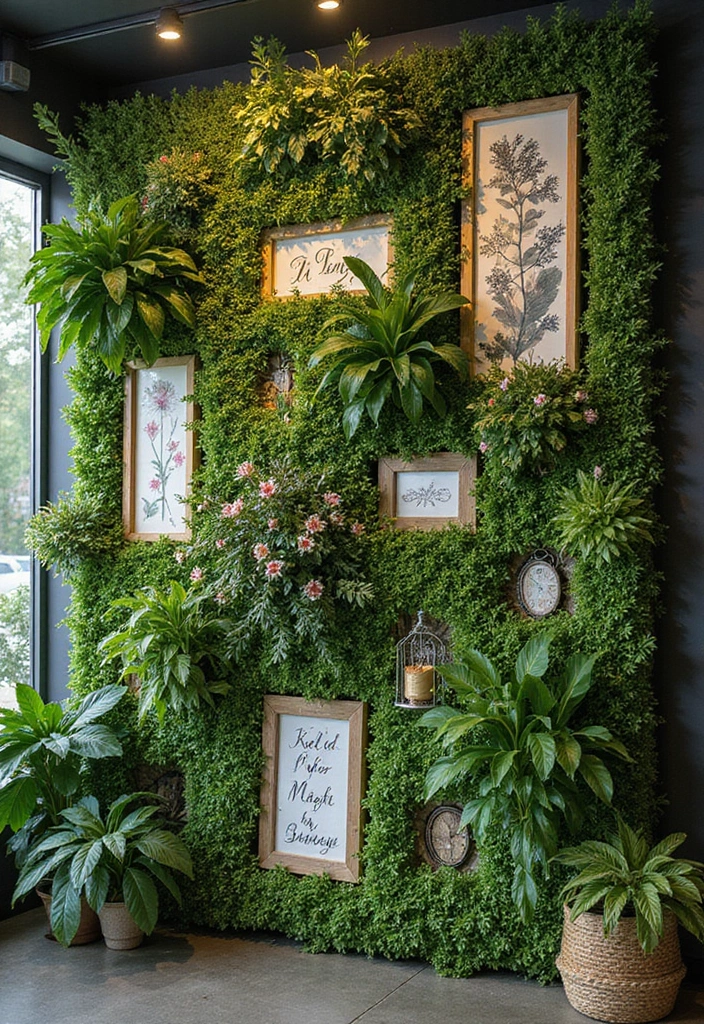 30 Green Wall Ideas for a Fresh and Modern Home - 7. Living Wall with a Twist