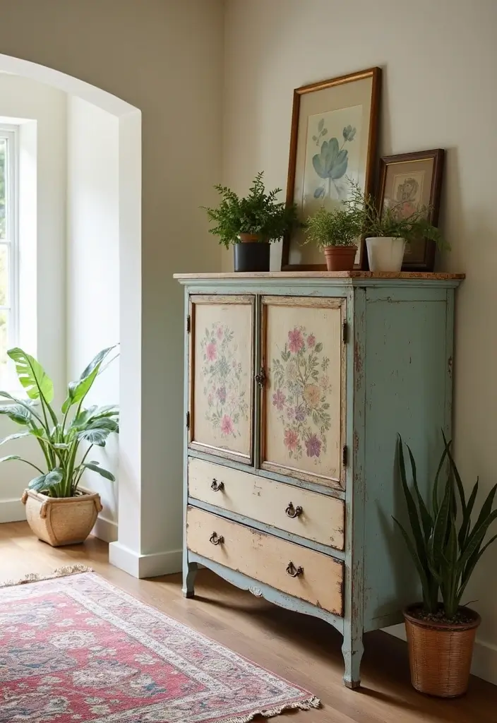 30 Hallway Storage Ideas That Are Both Functional and Chic - 10. Repurposed Furniture