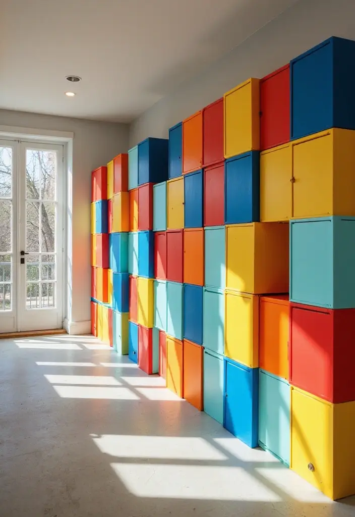 30 Hallway Storage Ideas That Are Both Functional and Chic - 15. Colorful Storage Cubes