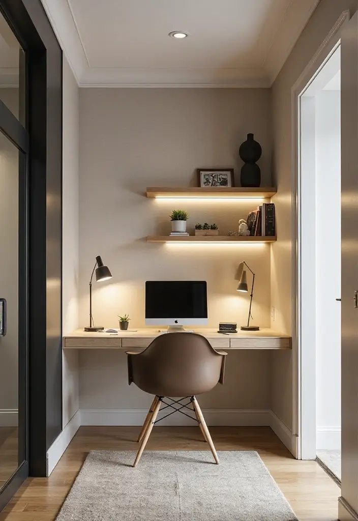 30 Hallway Storage Ideas That Are Both Functional and Chic - 20. Wall-Mounted Desk