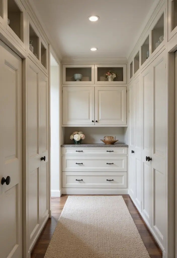 30 Hallway Storage Ideas That Are Both Functional and Chic - 30. Custom Built-In Cabinets