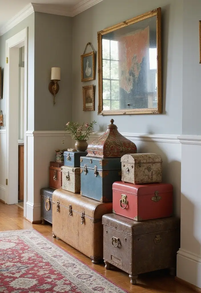 30 Hallway Storage Ideas That Are Both Functional and Chic - 6. Decorative Storage Boxes