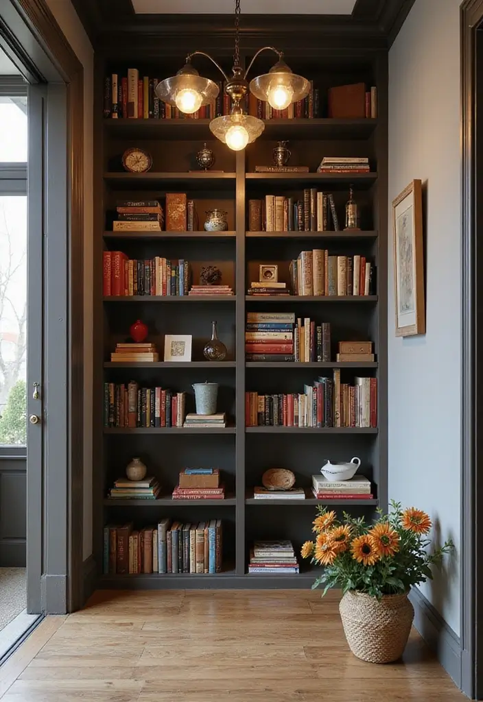 30 Hallway Storage Ideas That Are Both Functional and Chic - 7. Narrow Bookcase