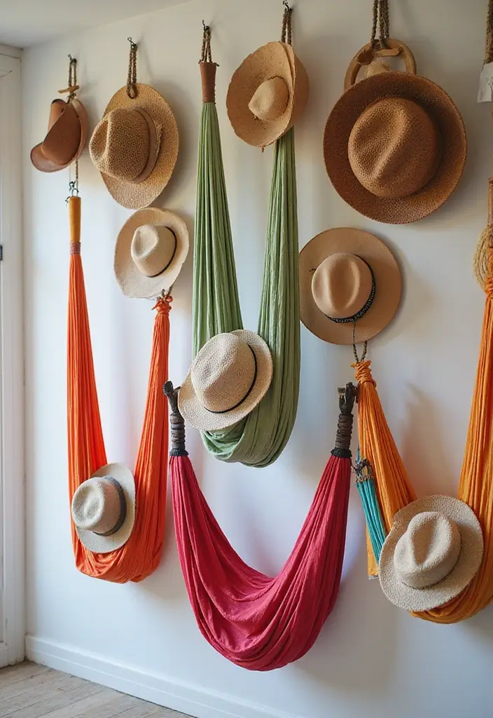 30 Hat Storage Ideas That Keep Your Collection Looking Sharp 151 30 Hat Storage Ideas That Keep Your Collection Looking Sharp - 25. Hat Hammocks
