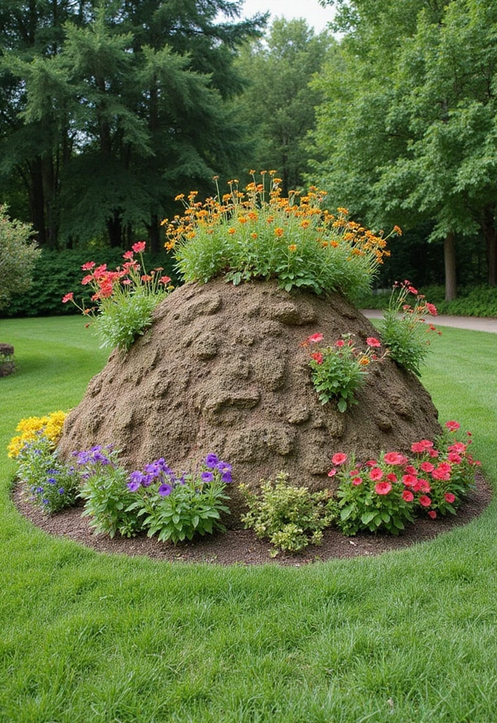 30 Inexpensive Retaining Wall Ideas That Look Amazing - 11. Natural Earth Mound