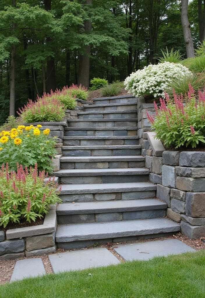 30 Inexpensive Retaining Wall Ideas That Look Amazing - 13. Slate Stone Wall