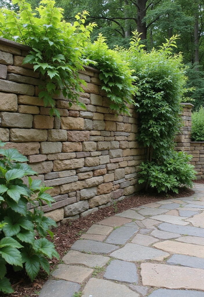 30 Inexpensive Retaining Wall Ideas That Look Amazing - 17. Rustic Stone Pavers
