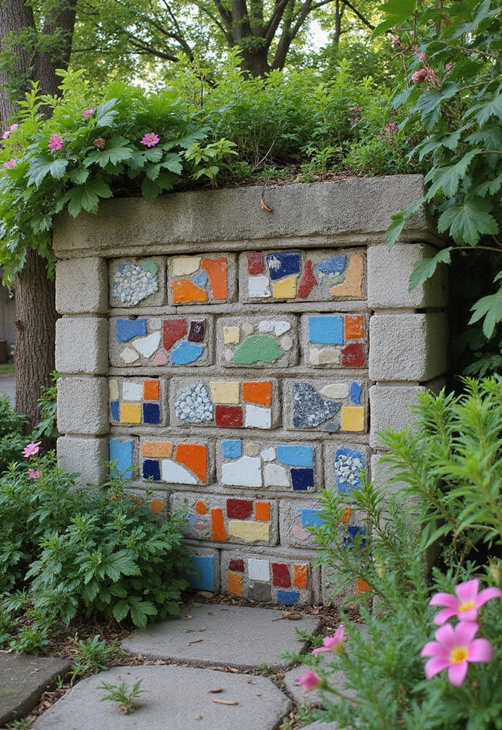 30 Inexpensive Retaining Wall Ideas That Look Amazing - 20. Upcycled Concrete Wall