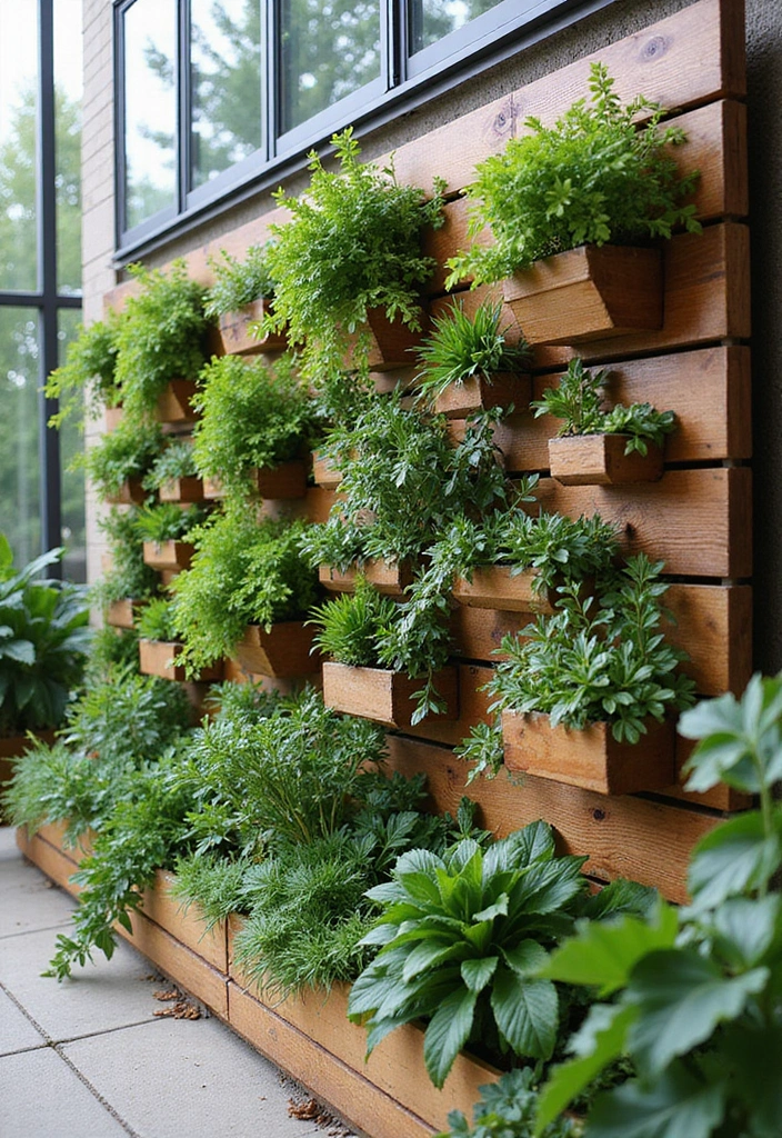 30 Inexpensive Retaining Wall Ideas That Look Amazing - 30. Vertical Wood Planter Wall