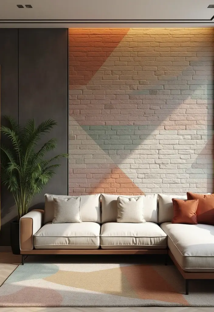 30 Interior Brick Wall Ideas for a Timeless Look 79 30 Interior Brick Wall Ideas for a Timeless Look - 13. Geometric Brick Patterns