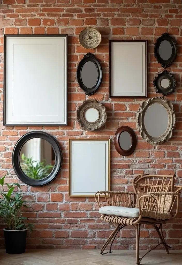 30 Interior Brick Wall Ideas for a Timeless Look 103 30 Interior Brick Wall Ideas for a Timeless Look - 17. Brick Wall with Wall-Mounted Décor