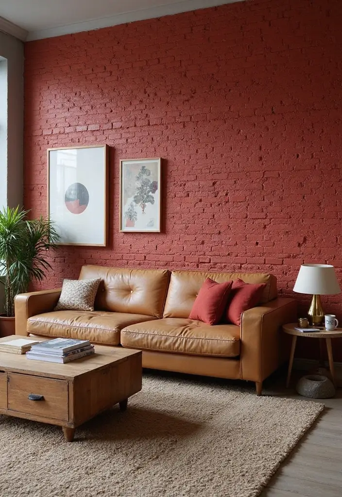 30 Interior Brick Wall Ideas for a Timeless Look 8 30 Interior Brick Wall Ideas for a Timeless Look - 2. Bold Red Brick as a Focal Point