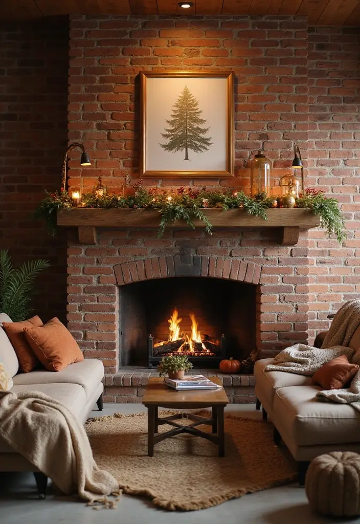 30 Interior Brick Wall Ideas for a Timeless Look 157 30 Interior Brick Wall Ideas for a Timeless Look - 25. Brick Setup with a Fireplace