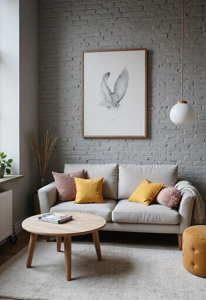 30 Interior Brick Wall Ideas for a Timeless Look 15 30 Interior Brick Wall Ideas for a Timeless Look - 3. Industrial Gray Brick for a Contemporary Vibe