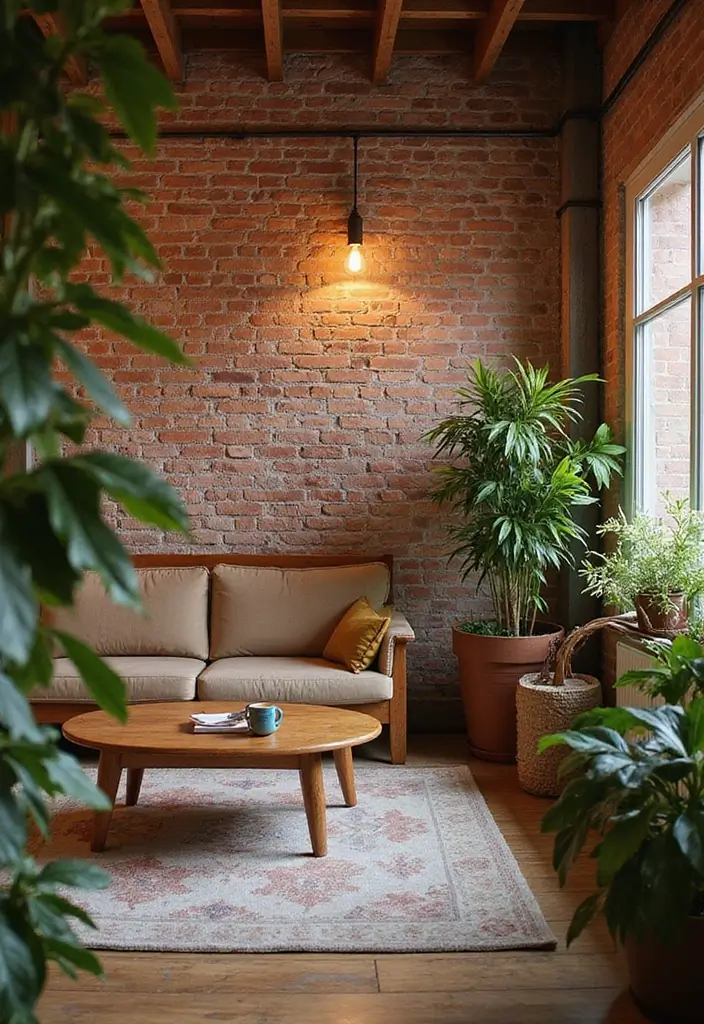 30 Interior Brick Wall Ideas for a Timeless Look 29 30 Interior Brick Wall Ideas for a Timeless Look - 5. Rustic Charm with Exposed Brick