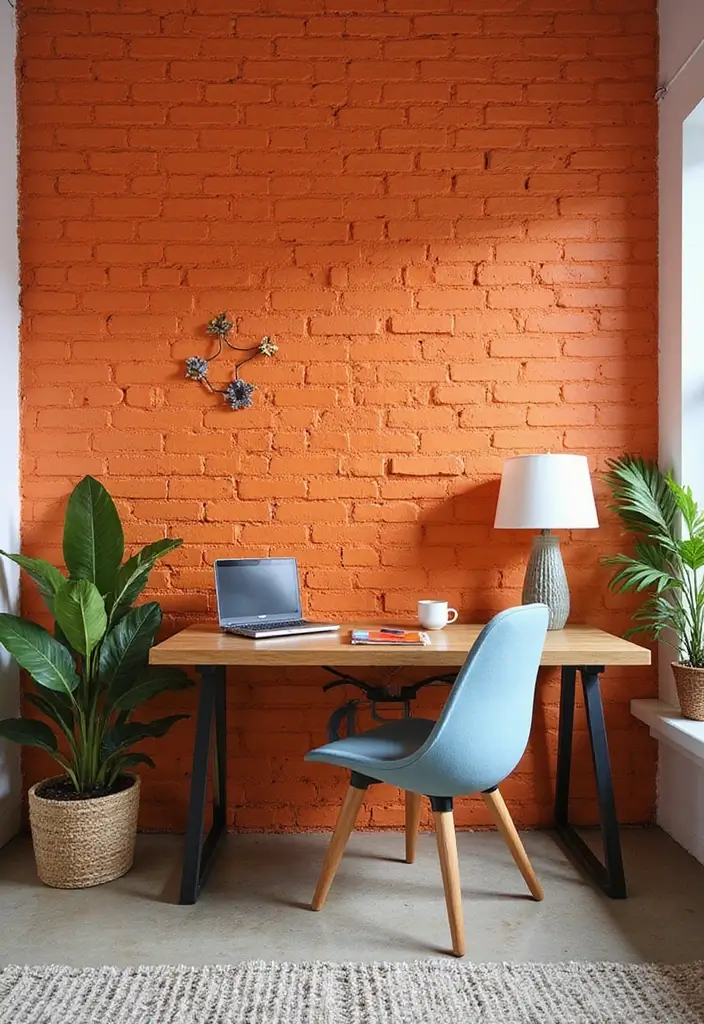30 Interior Brick Wall Ideas for a Timeless Look 36 30 Interior Brick Wall Ideas for a Timeless Look - 6. Painted Brick for a Pop of Color