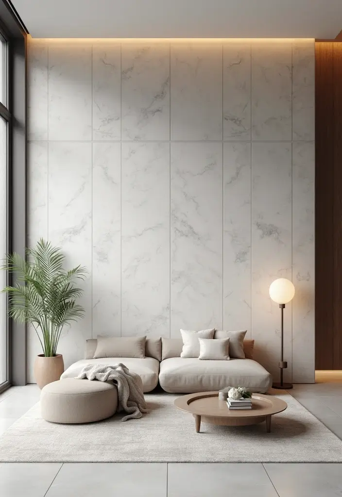 30 Interior Stone Wall Ideas for a Natural Elegant Touch 8 30 Interior Stone Wall Ideas for a Natural Elegant Touch - 2. Sleek Modern Limestone Wall