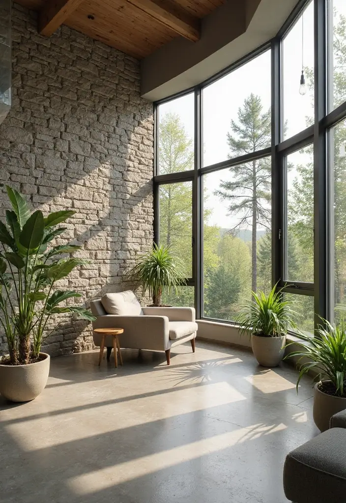 30 Interior Stone Wall Ideas for a Natural Elegant Touch 43 30 Interior Stone Wall Ideas for a Natural Elegant Touch - 7. Outdoor Inspired Stone Wall