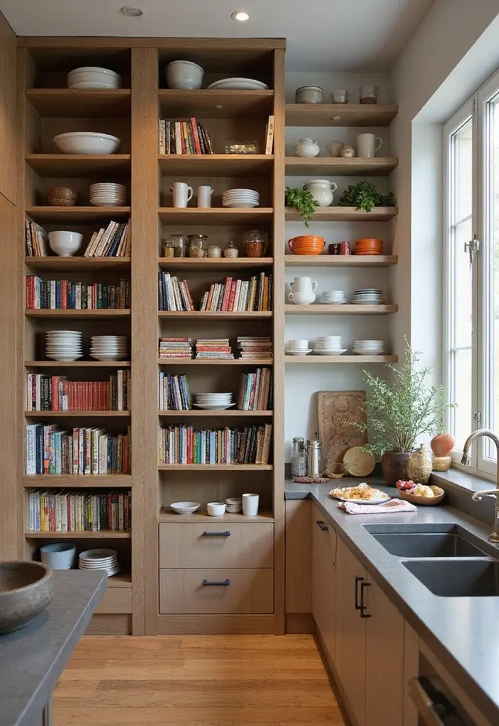 30 Kitchen Storage Ideas to Maximize Space and Style - 1. Vertical Shelving Units