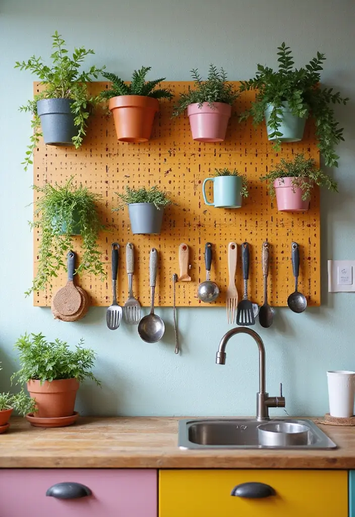 30 Kitchen Storage Ideas to Maximize Space and Style - 10. Pegboard Walls