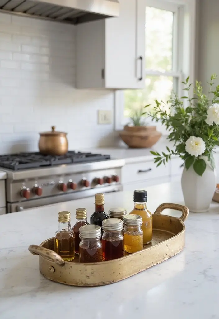 30 Kitchen Storage Ideas to Maximize Space and Style - 22. Decorative Trays