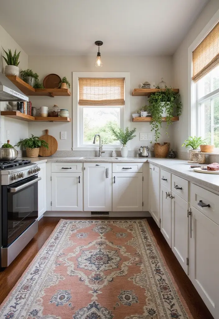 30 Kitchen Storage Ideas to Maximize Space and Style - 24. Stylish Rugs for Defined Spaces