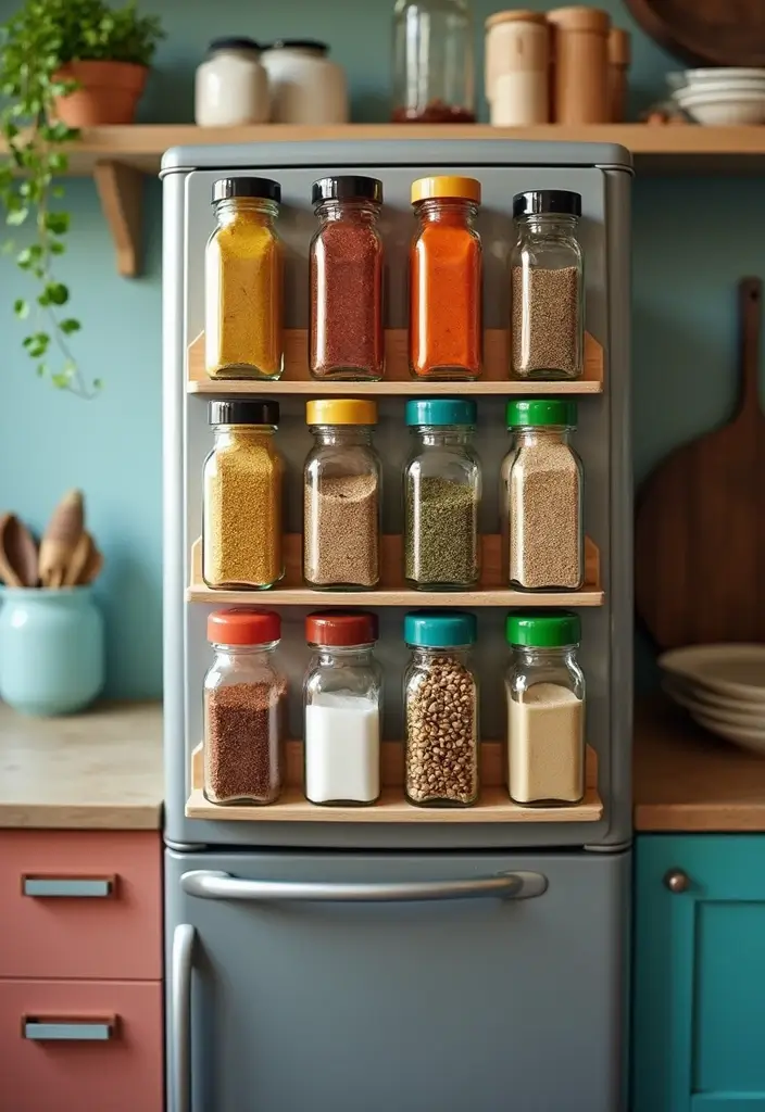 30 Kitchen Storage Ideas to Maximize Space and Style - 3. Magnetic Spice Racks