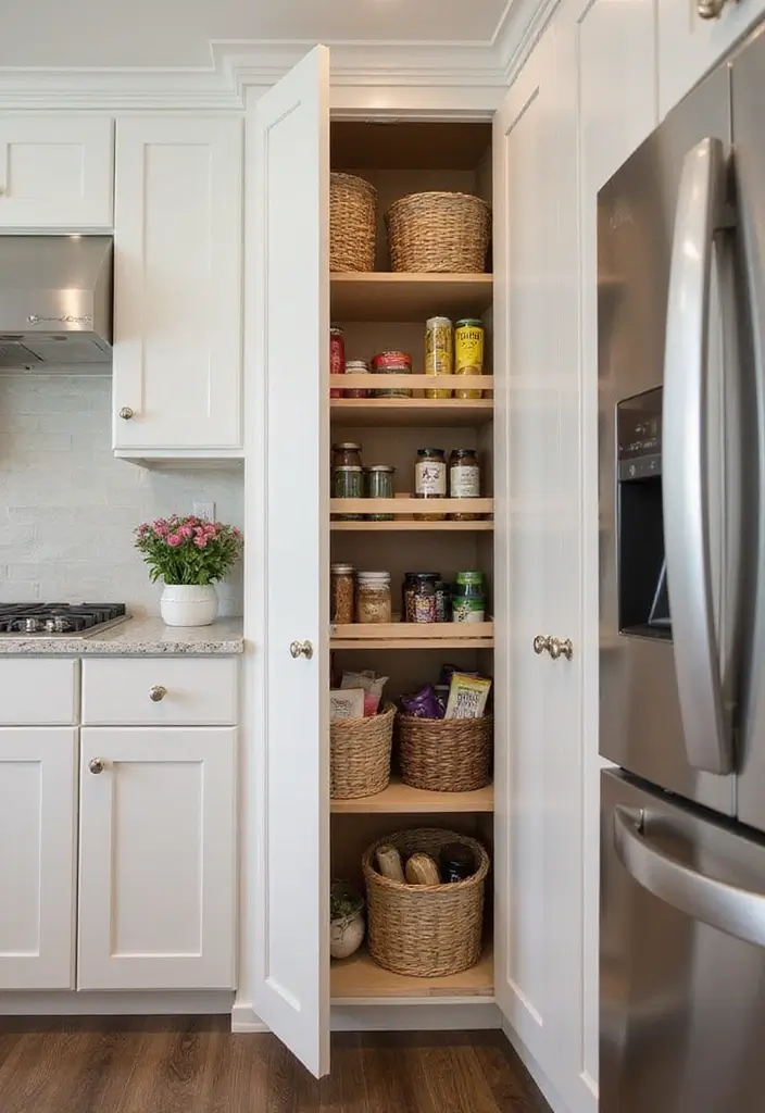 30 Kitchen Storage Ideas to Maximize Space and Style - 5. Pull-Out Pantry Shelves